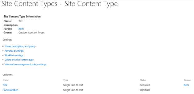 Create a content type